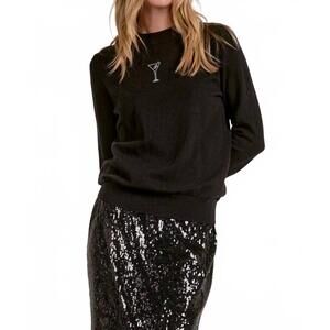 NEW ELAN martini sweater in black